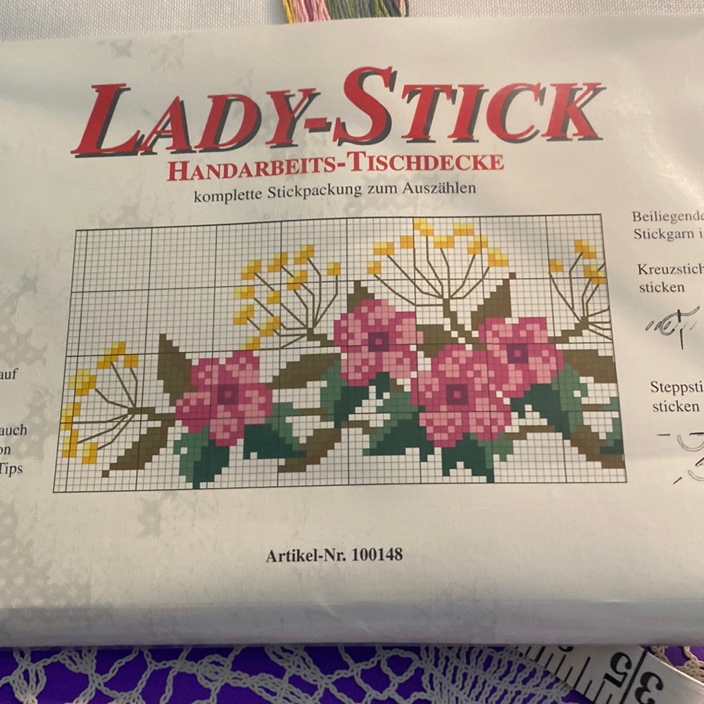 Summer flowers - counted cross-Stich  tablecloth